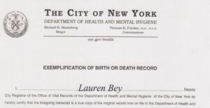 Required Letter of Exemplification for New York apostille