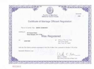 New York Marriage Certicate
