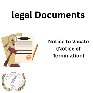 Notice to Vacate (Notice of Termination) legal document form for notarization and download  legal documents New York Notarize