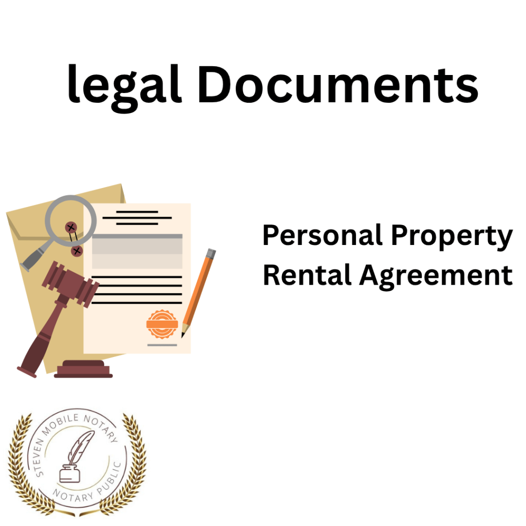 Personal Property Rental Agreement legal document form for notarization and download legal documents New York Notarize