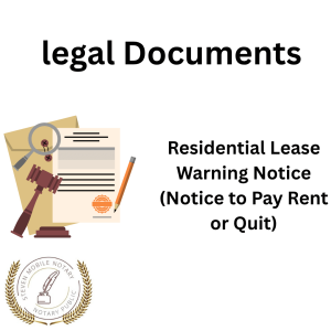 Residential Lease Warning Notice (Notice to Pay Rent or Quit) legal document form for notarization and download  legal documents New York Notarize
