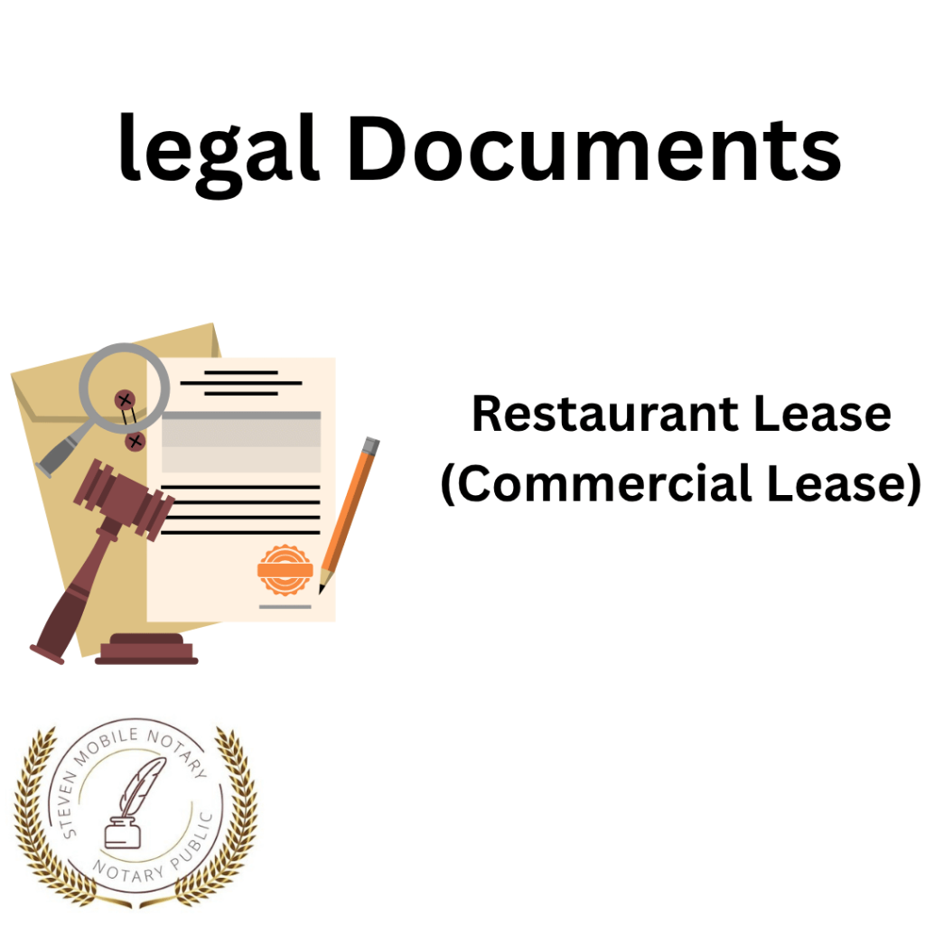 Restaurant Lease (Commercial Lease) legal document form for notarization and download  legal documents New York Notarize
