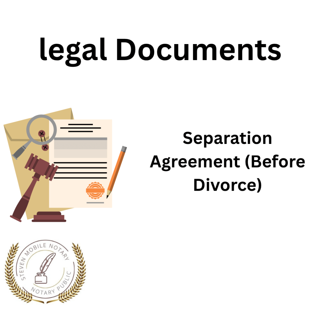 Separation Agreement (Before Divorce) legal document form for notarization and download  legal documents New York Notarize