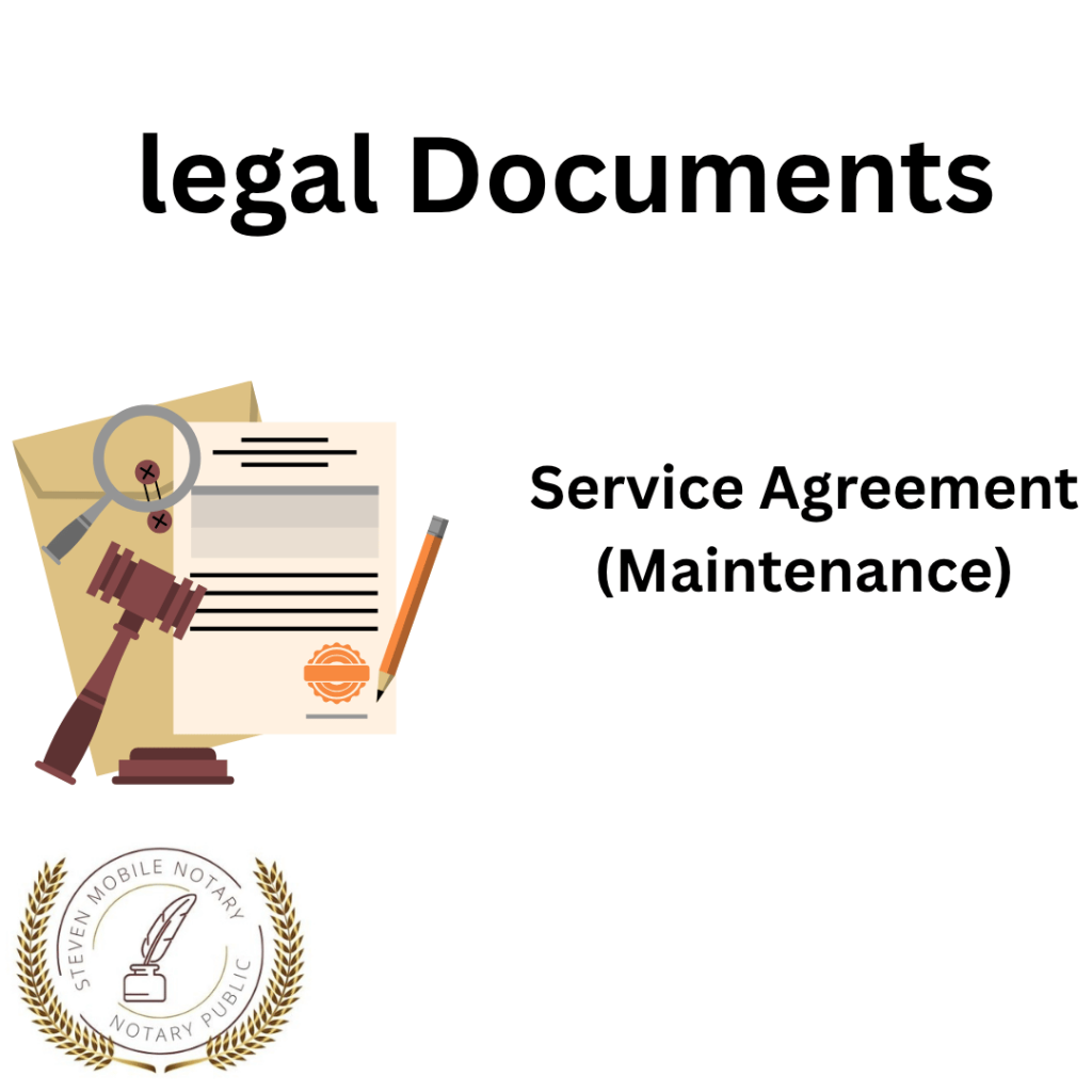 Service Agreement (Maintenance) legal document form for notarization and download  legal documents New York Notarize