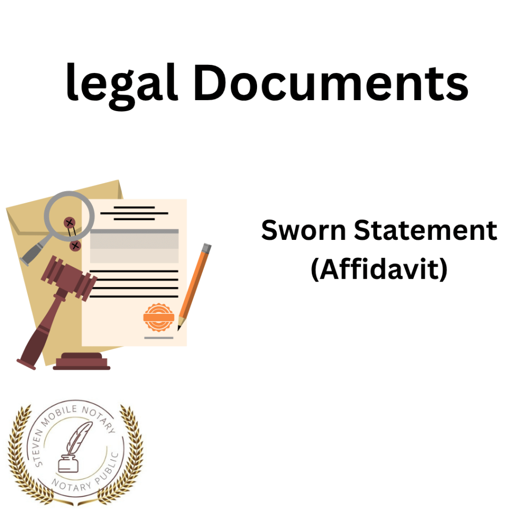 Sworn Statement (Affidavit) legal document form for notarization and download legal documents New York Notarize