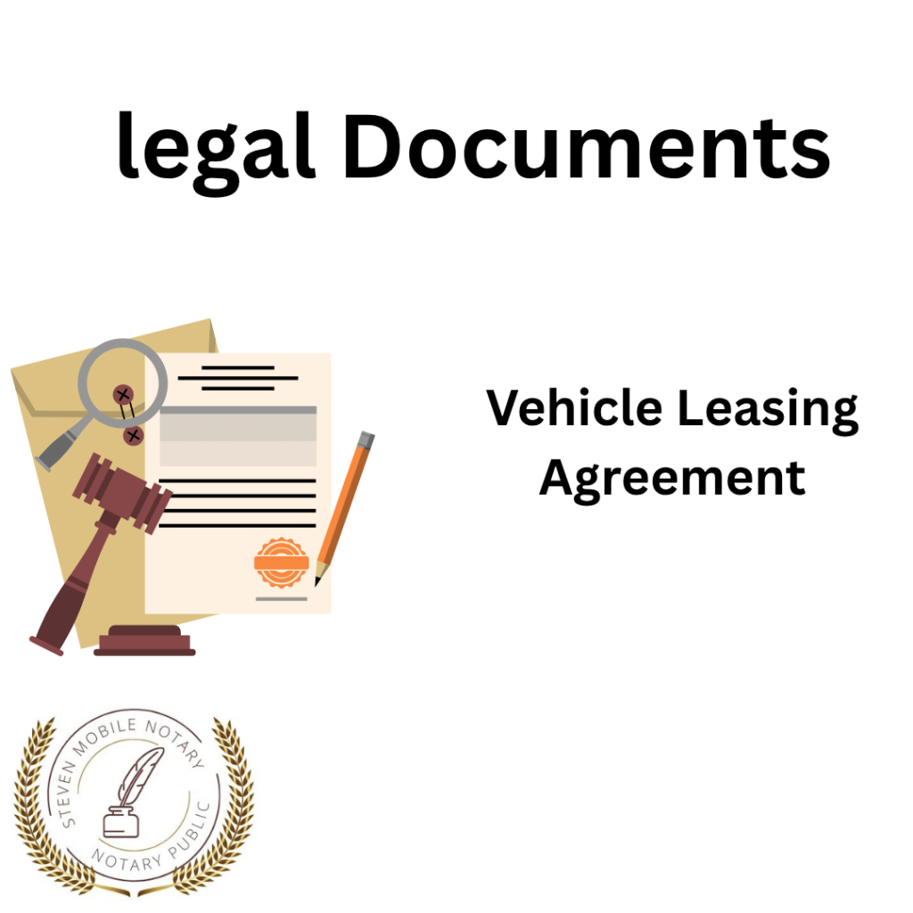 Vehicle Leasing Agreement legal document form for notarization and download legal documents New York Notarize