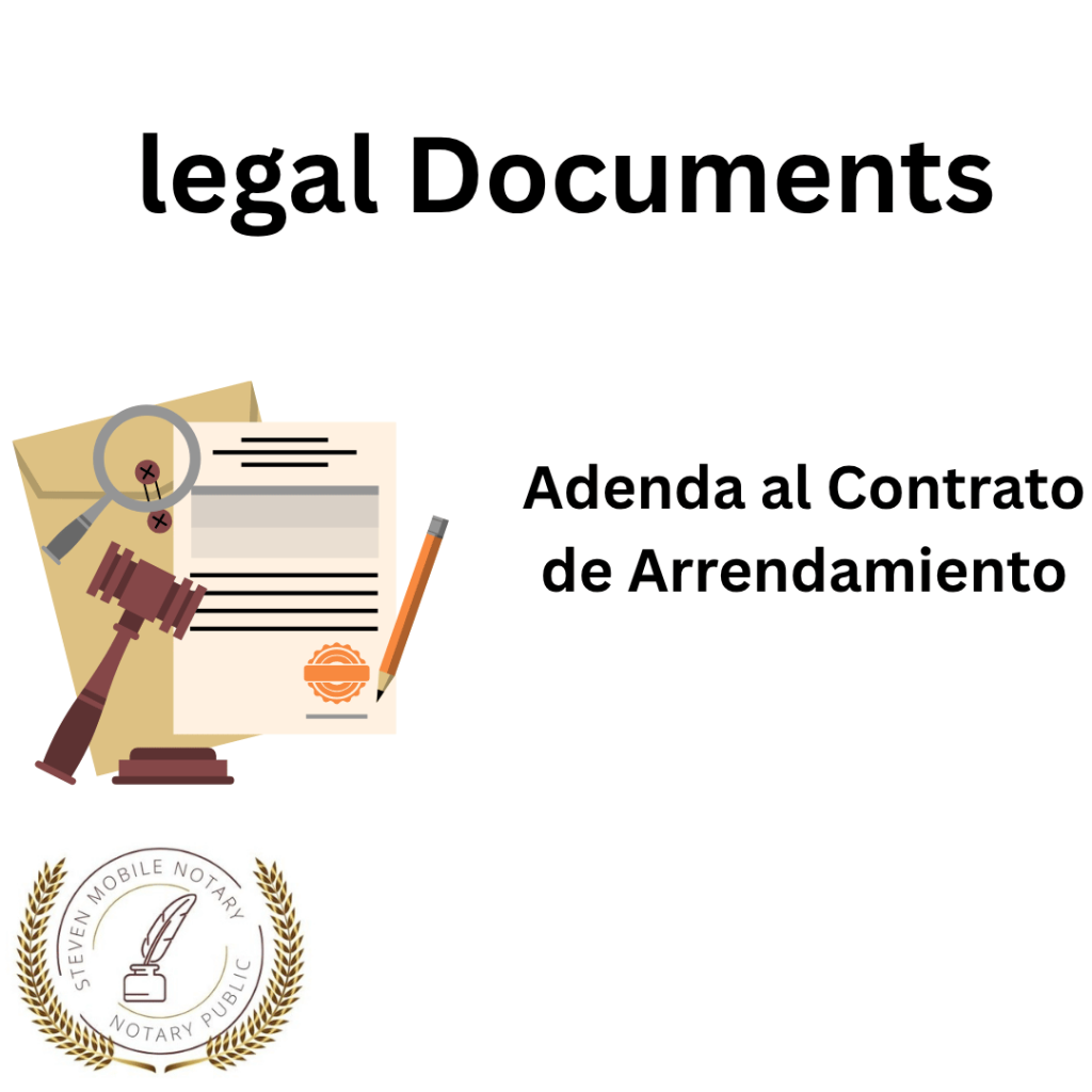 Adenda al Contrato de Arrendamiento legal document form for notarization and download legal documents New York Notarize