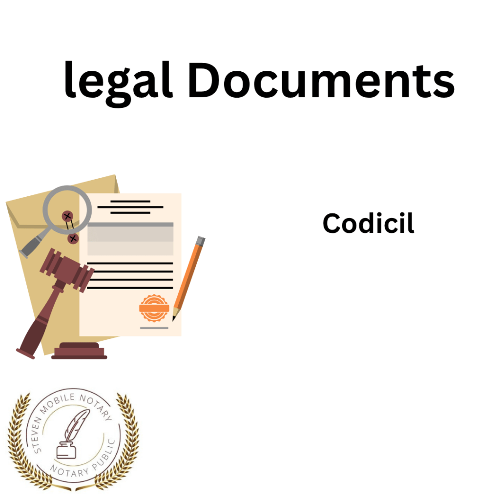 Codicil legal document form for notarization and download  legal documents New York Notarize