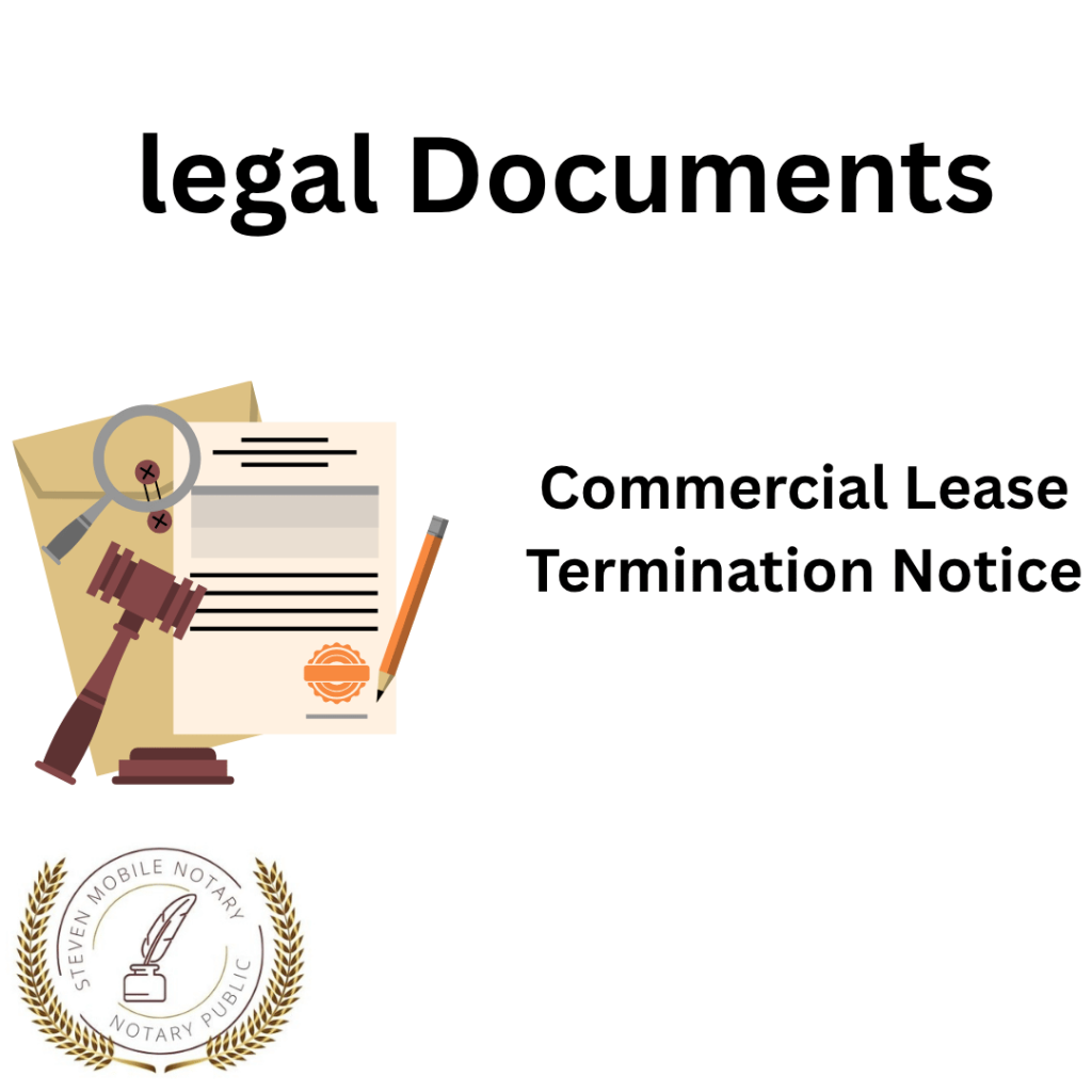Commercial Lease Termination Notice legal document form for notarization and download  legal documents New York Notarize