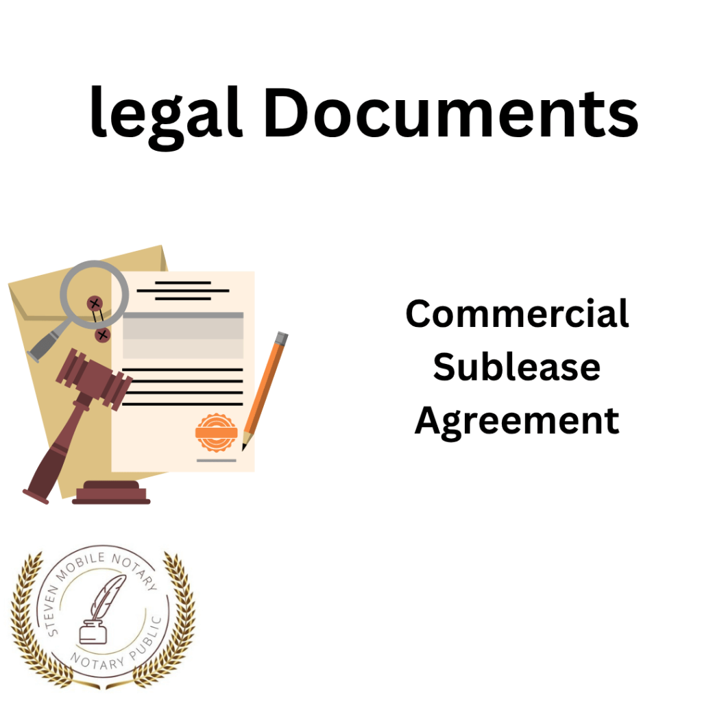 Commercial Sublease Agreement legal document form for notarization and download  legal documents New York Notarize