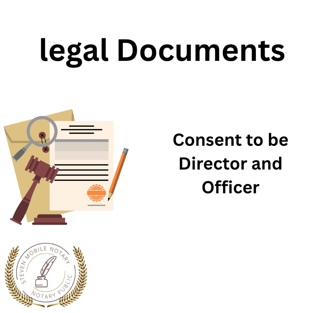 Consent to be Director and Officer legal document form for notarization and download  legal documents New York Notarize