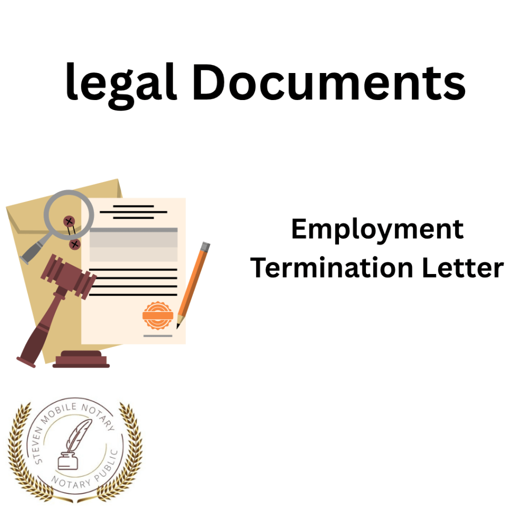 Employment Termination Letter legal document form for notarization and download legal documents New York Notarize