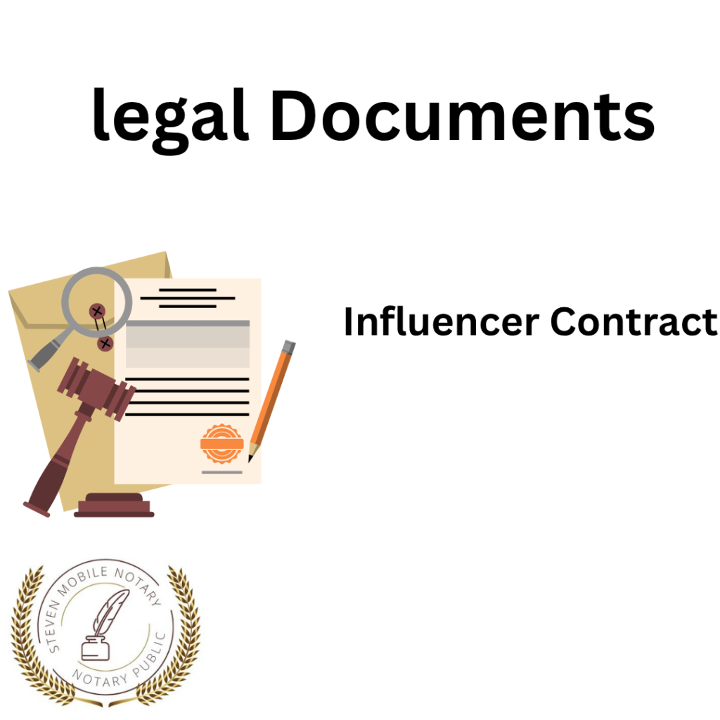 Influencer Contract legal document form for notarization and download  legal documents New York Notarize