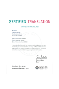 Certified Document translation in New York 