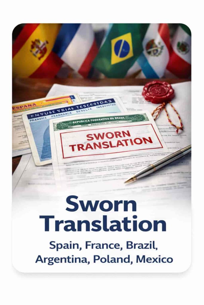 Sworn Translation : Spain France, Brazil UAE