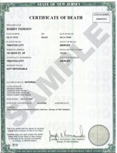 Death Certificate NJ Apostille