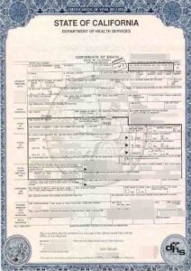 death certificate CA apostille
