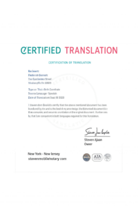 Certified Document Translations Maryland