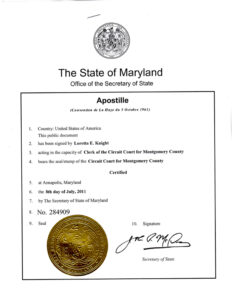 Apostille Cover Sheet Maryland Apostille