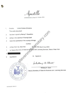New York State Apostille Service Near 
